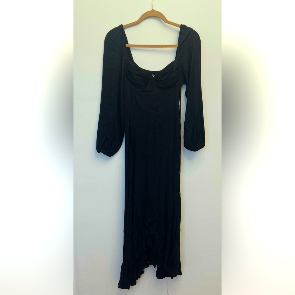 FREE PEOPLE Black Long-sleeve Maxi Dress Size XS